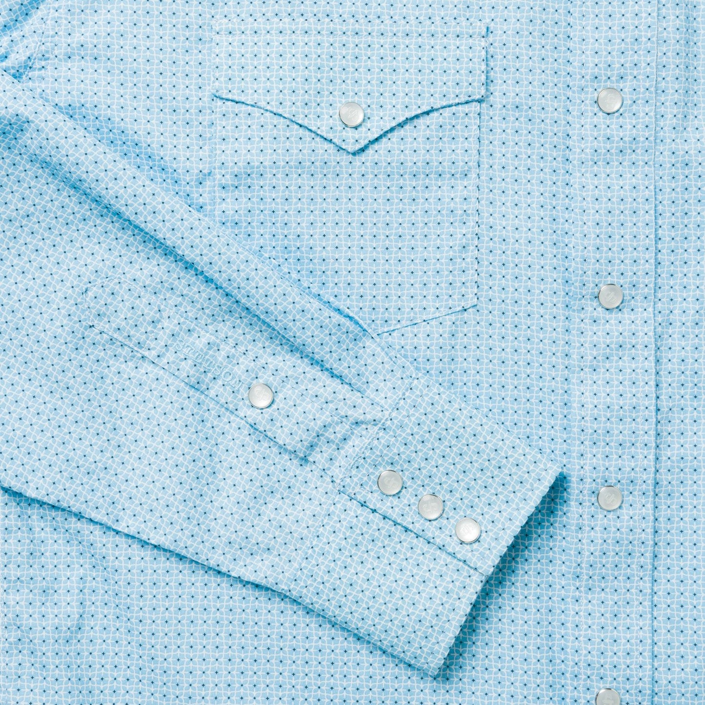 Blue Lattice Print Western Shirt | Stetson Blue