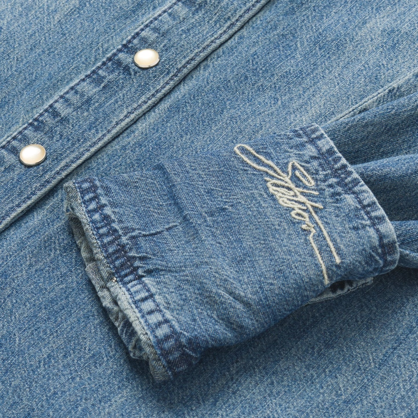 Denim Snap Front Western Shirt | Stetson Blue