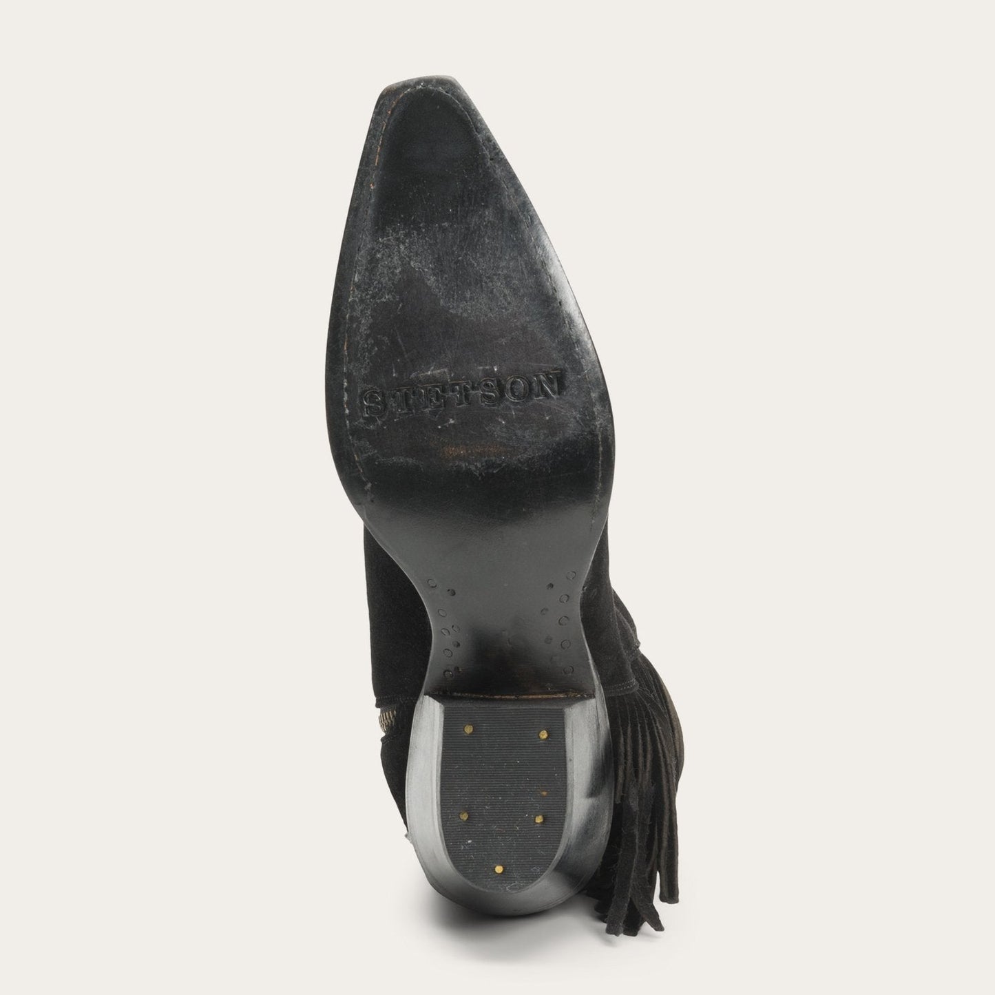 Halle Suede Fringe Side Zip Boot | Stetson Black