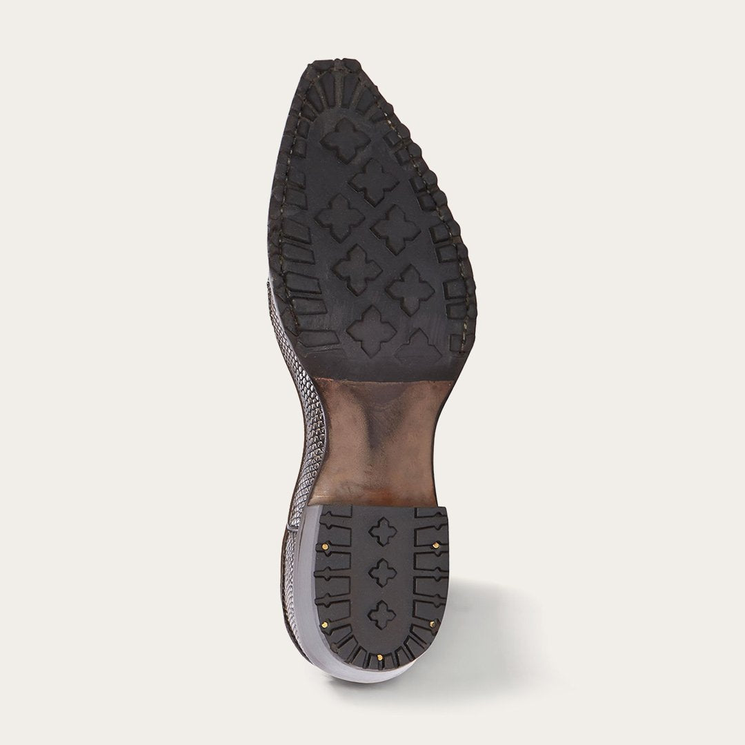Dakota Brown Suede & Teju Cowboy Boot | Stetson Brown
