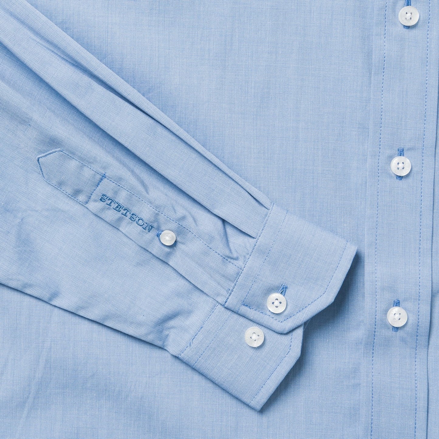 Blue Solid One-Pocket Snap-Front Shirt | Stetson Blue