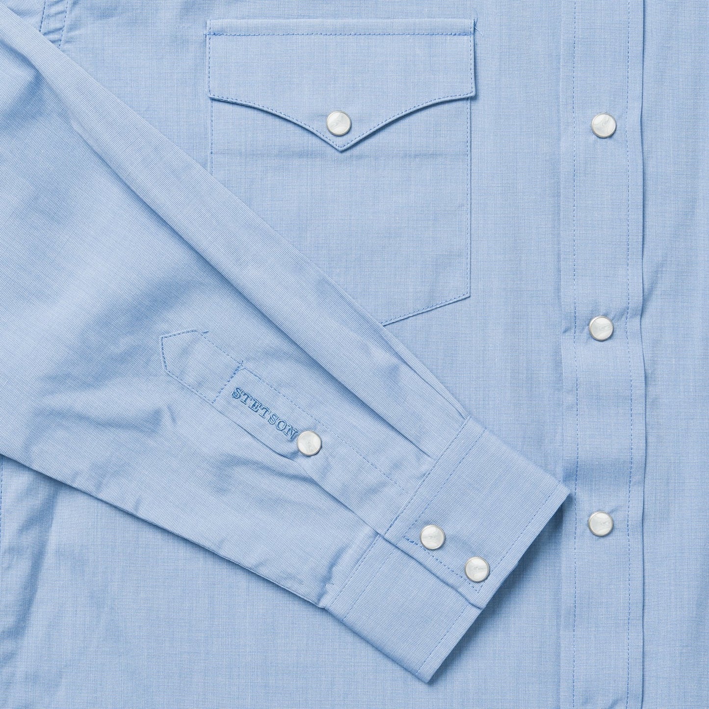Blue End On End Solid Shirt | Stetson Blue