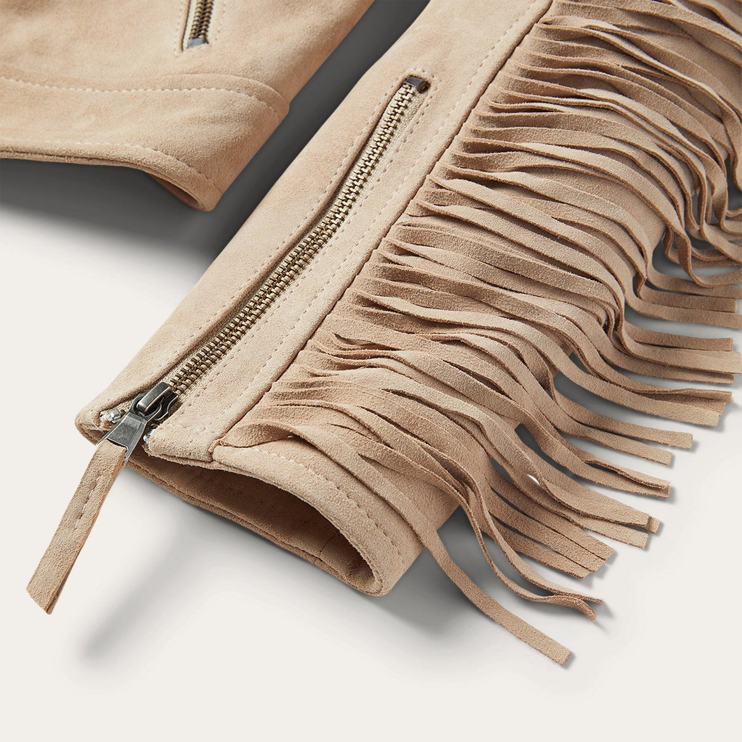 Premium Suede Moto Jacket | Stetson Tan