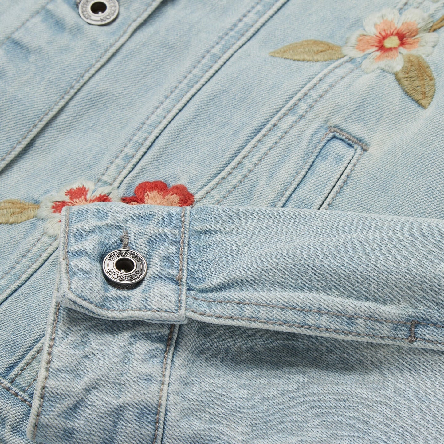 Embroidered Denim Jacket | Stetson Blue