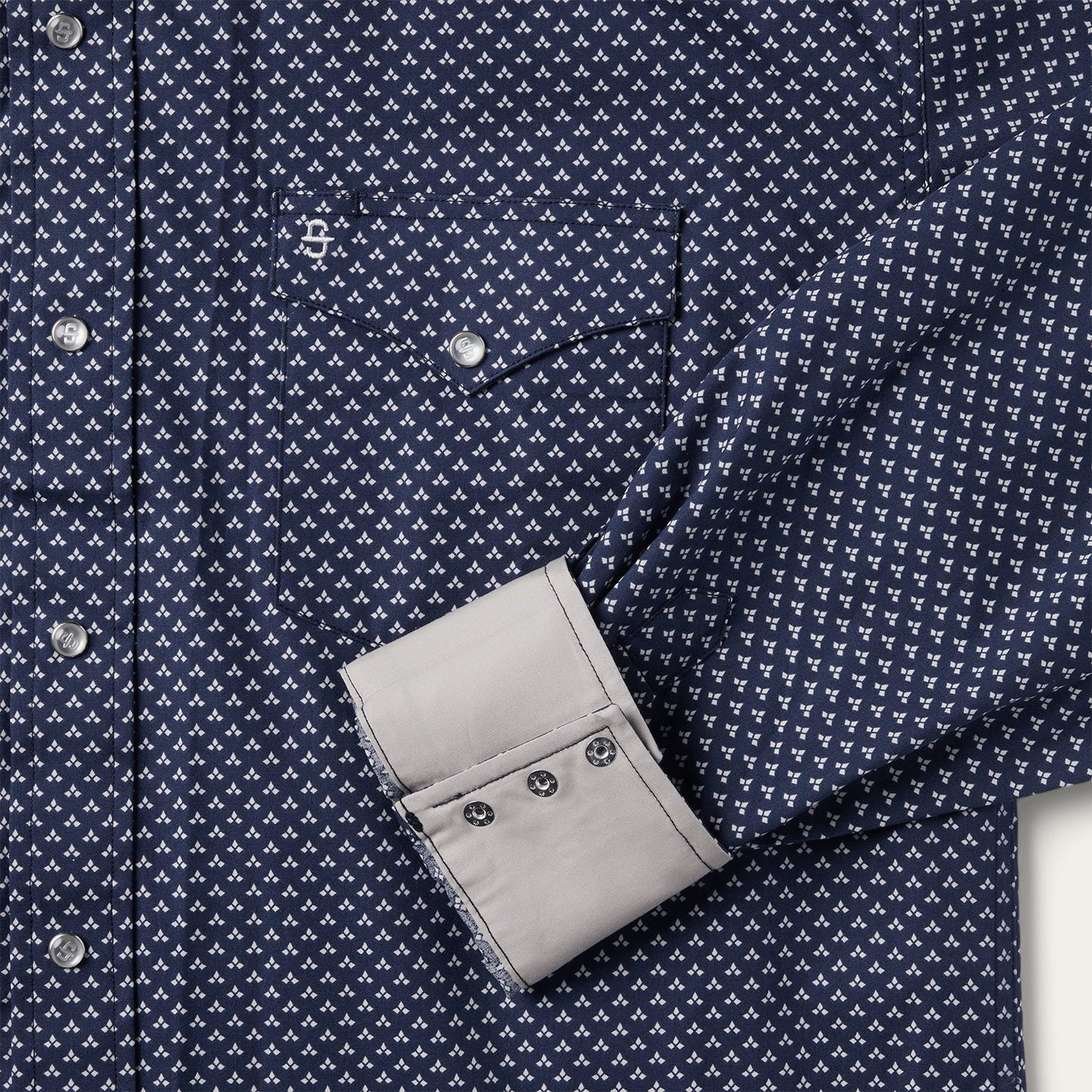 Blue Polaris Geo Print Western Shirt | Stetson Blue