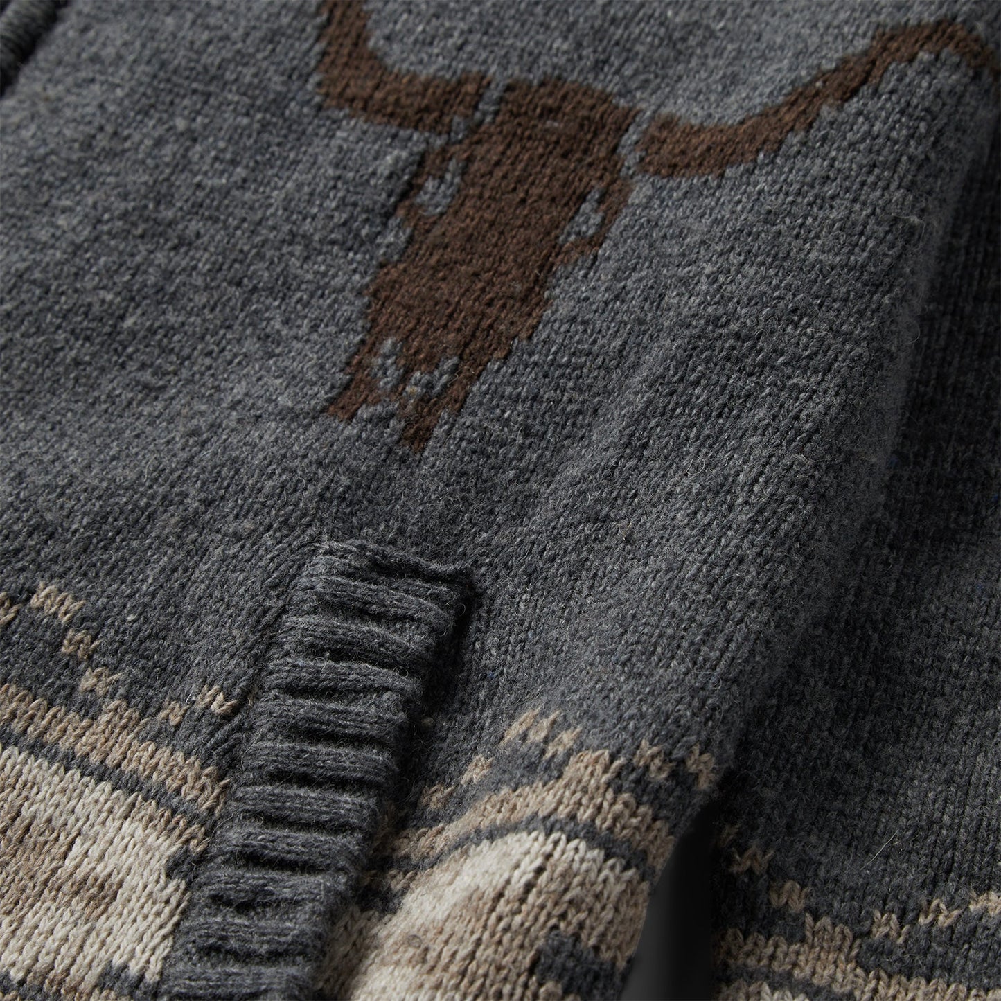 Longhorn Cardigan | Stetson Grey