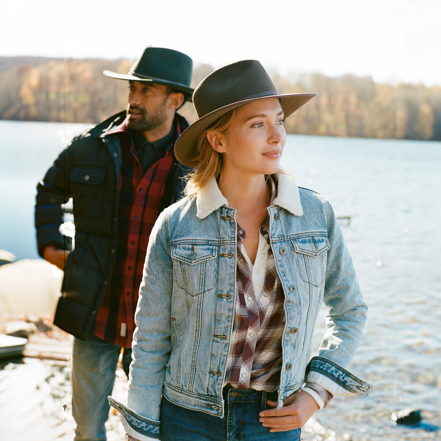 Denim Sherpa Lined Jacket | Stetson Blue