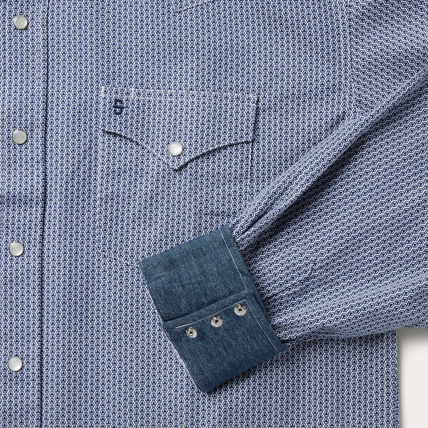 Blue Deco Geo Print Western Shirt | Stetson Blue