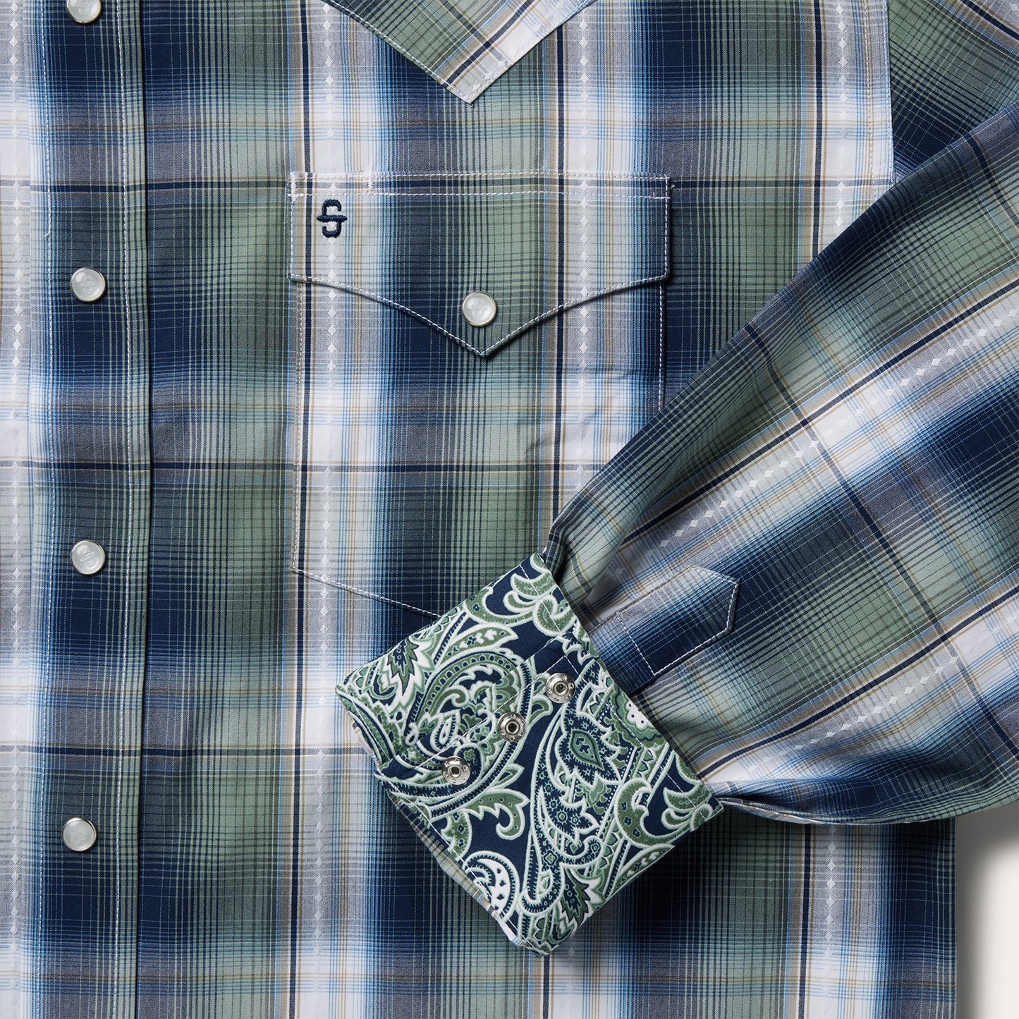 Lucky Diamond Plaid Western Shirt | Stetson Green
