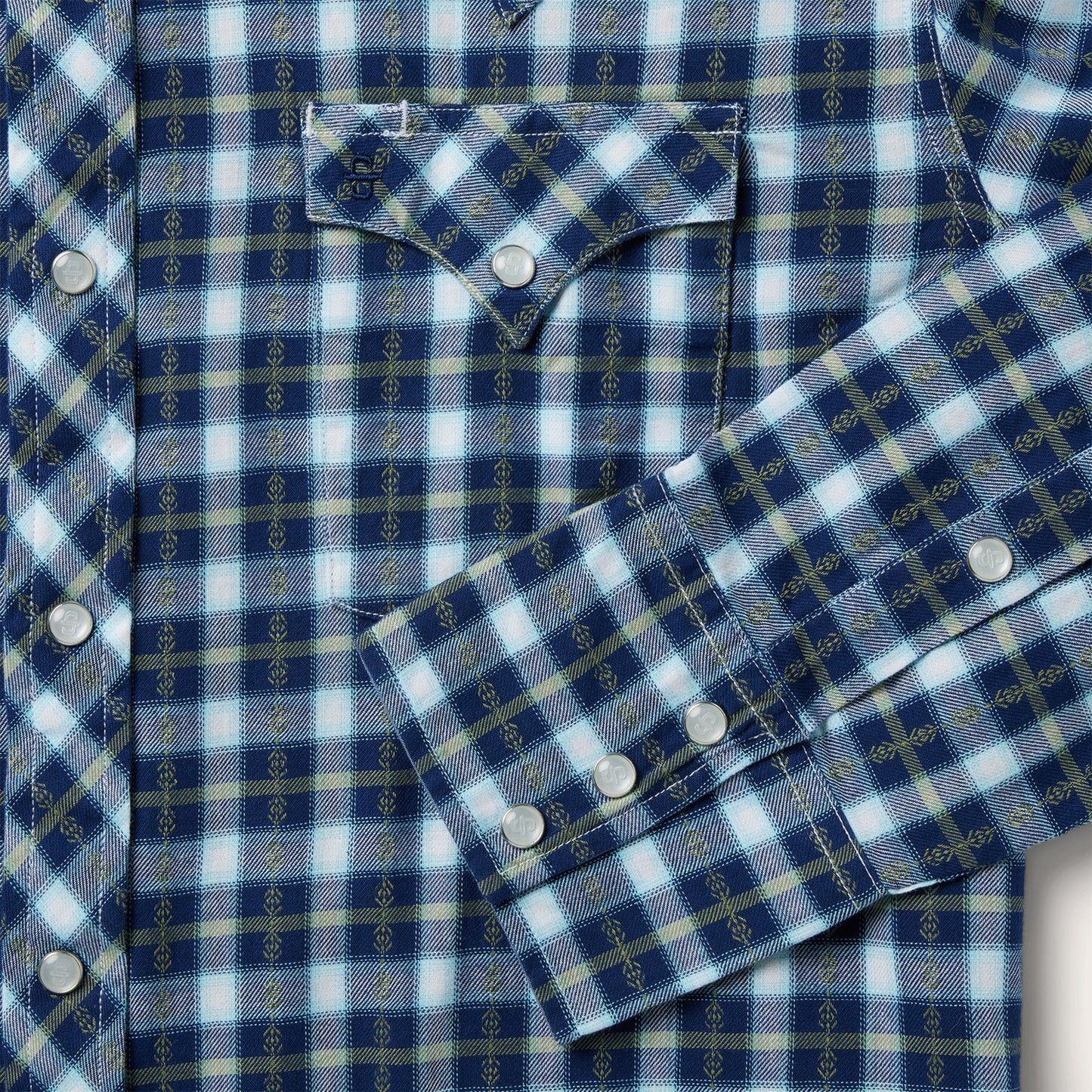 Plaid Twill Dobby Western Shirt | Stetson Blue