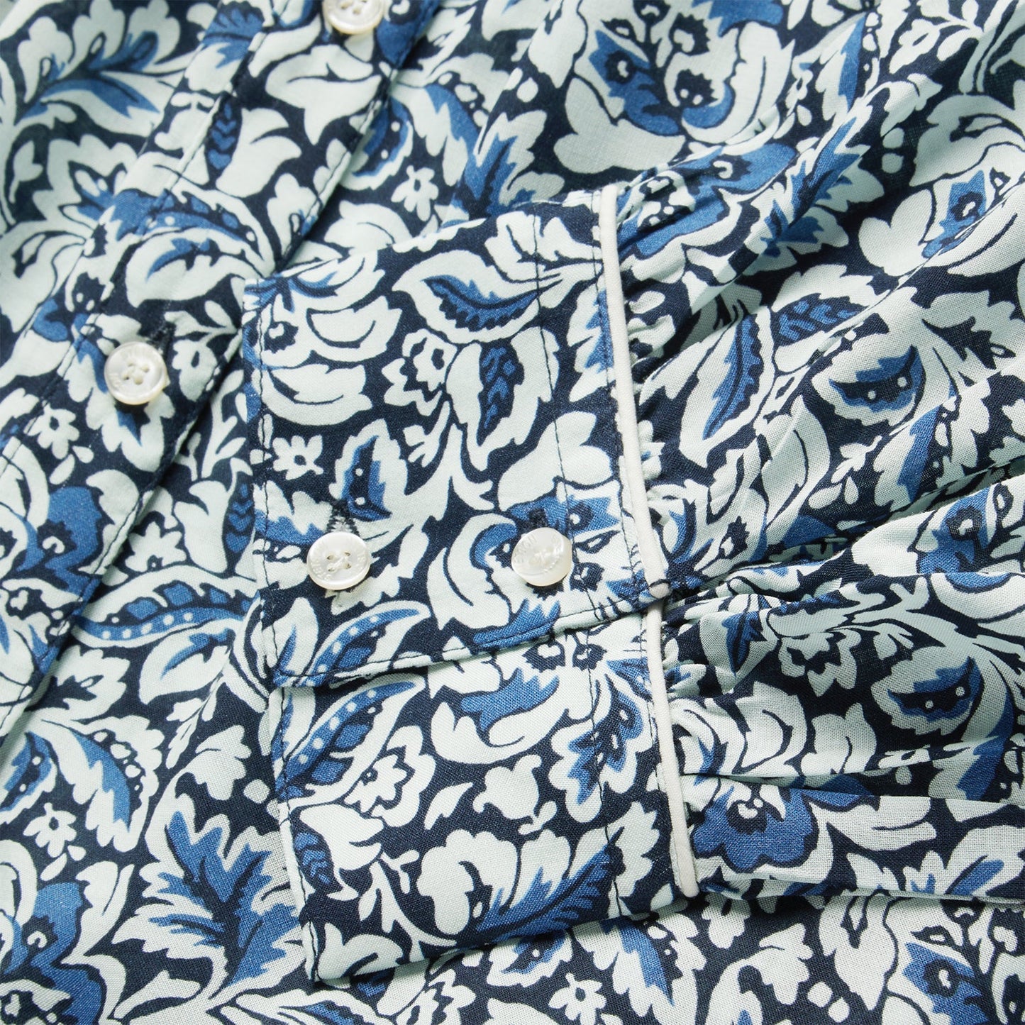 Indigo Tapestry Print Blouse | Stetson Blue
