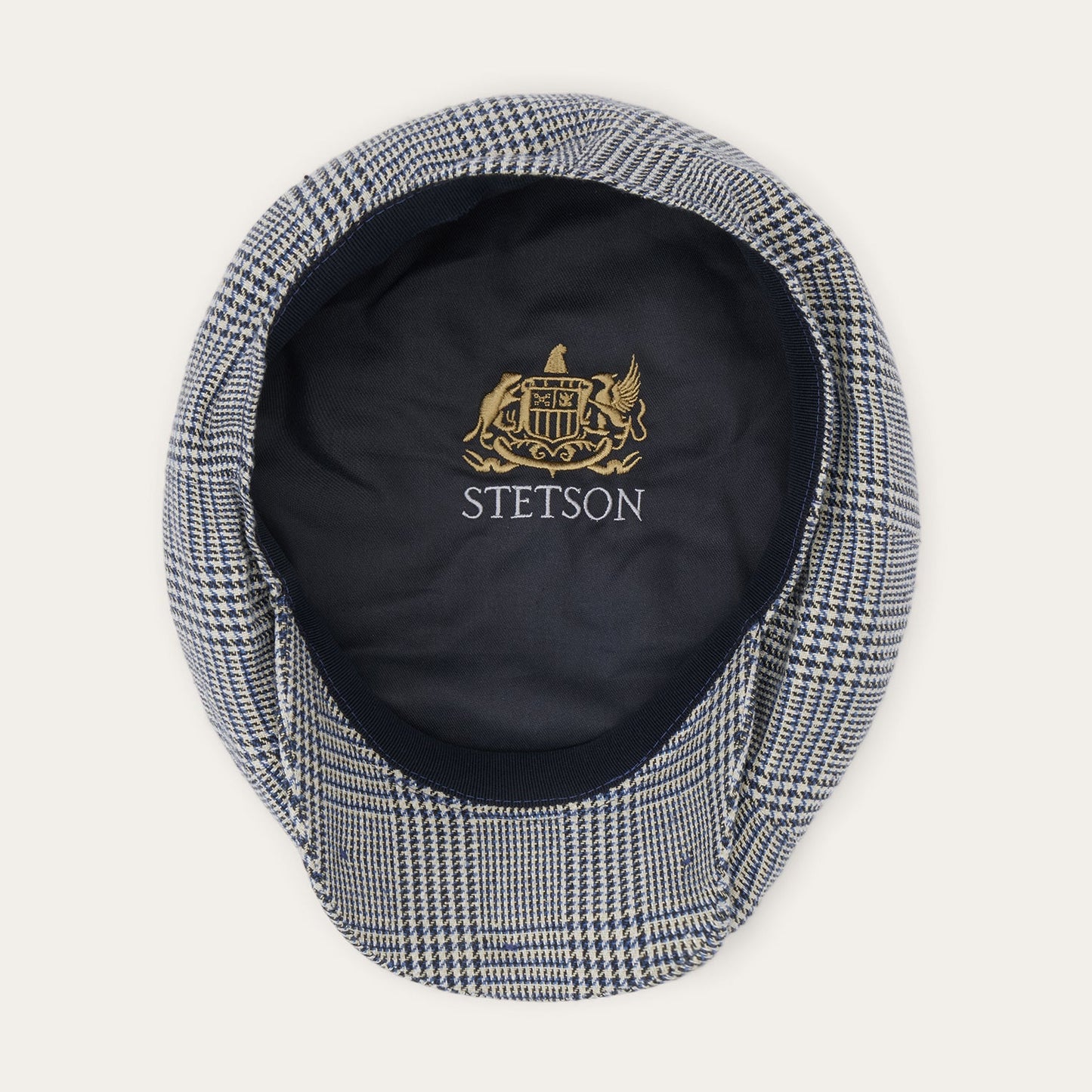 Glen Check Silk/Cotton 8-Panel Cap | Stetson Blue Check