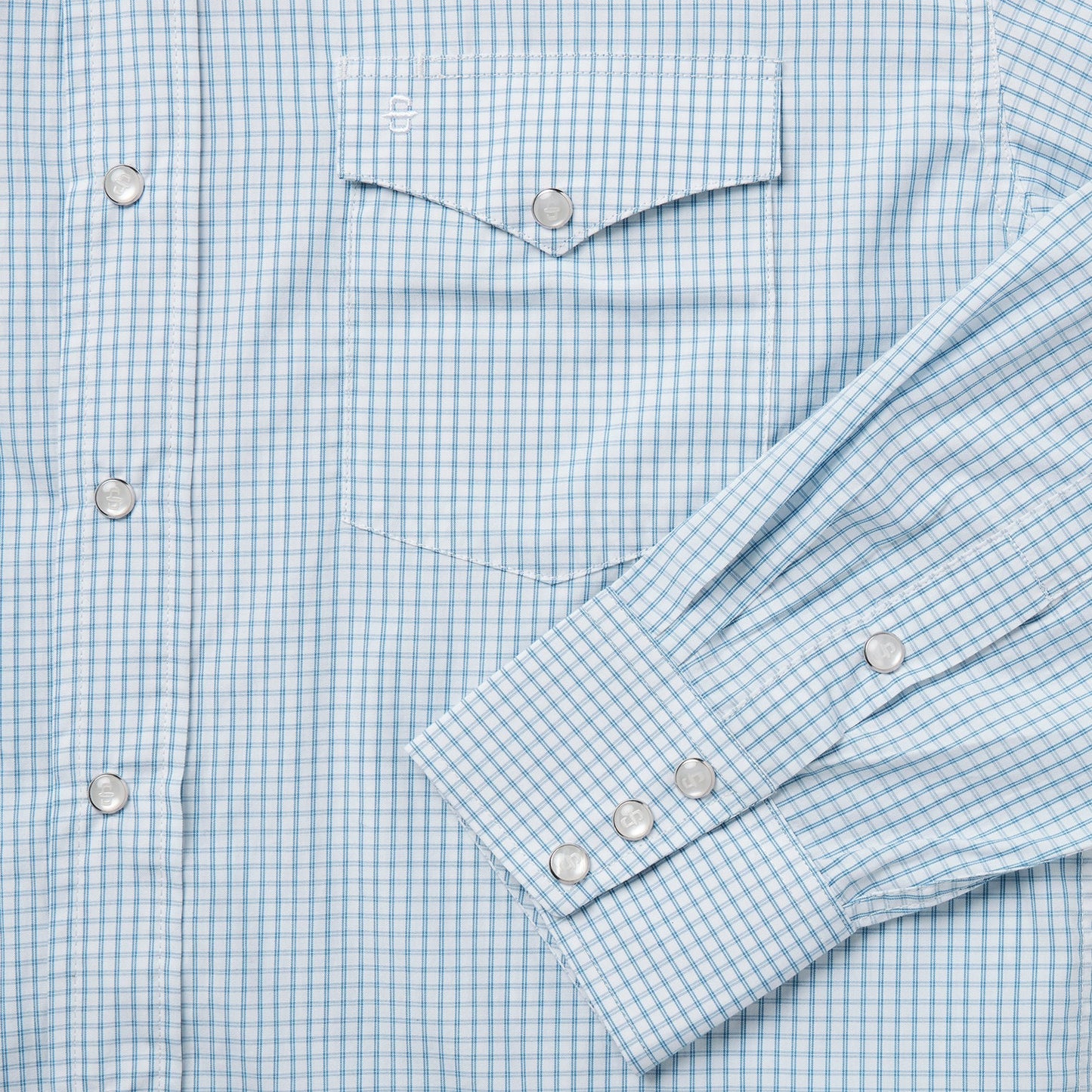 Two Stripe Check Western Shirt | Stetson Blue