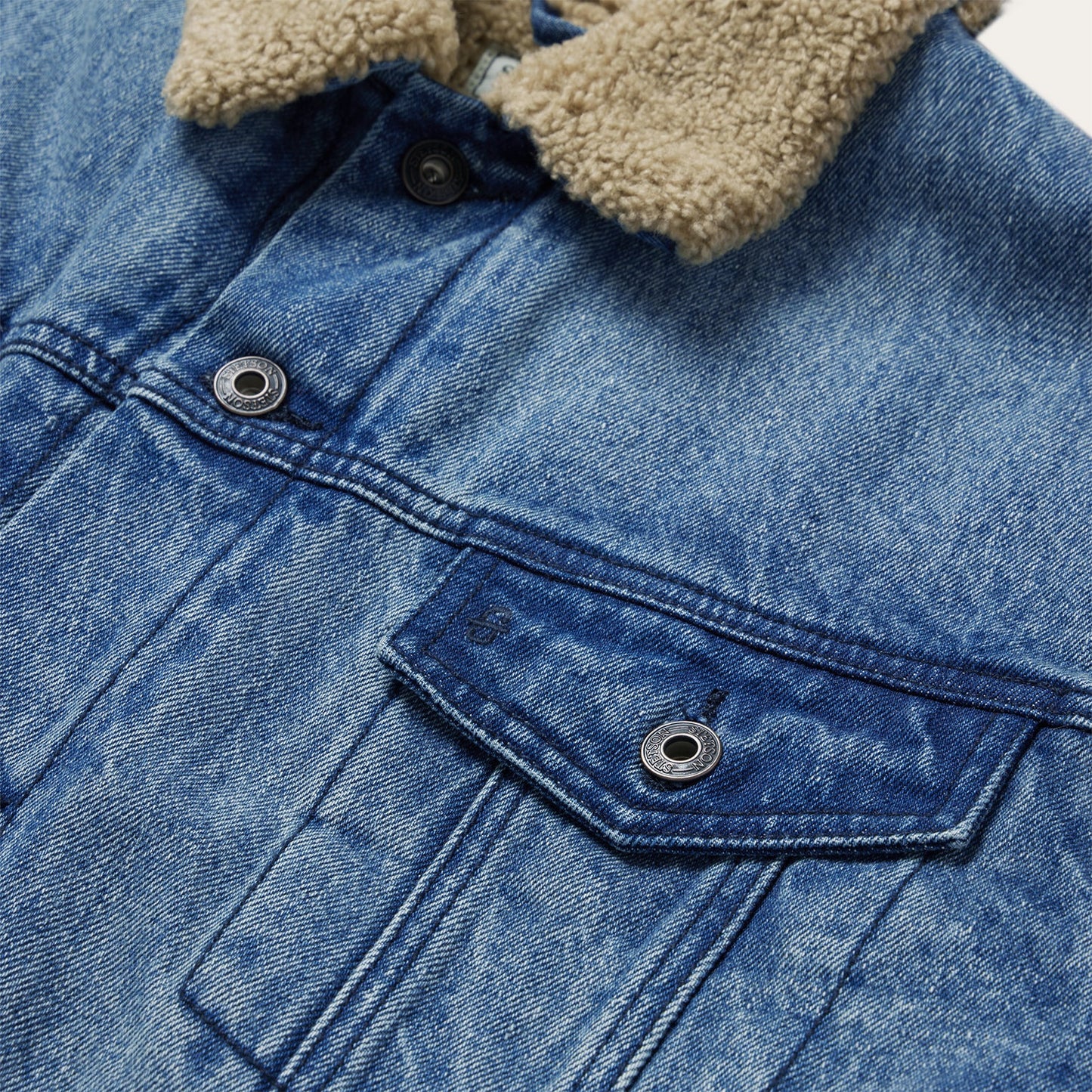 Denim Sherpa Jacket | Stetson Blue