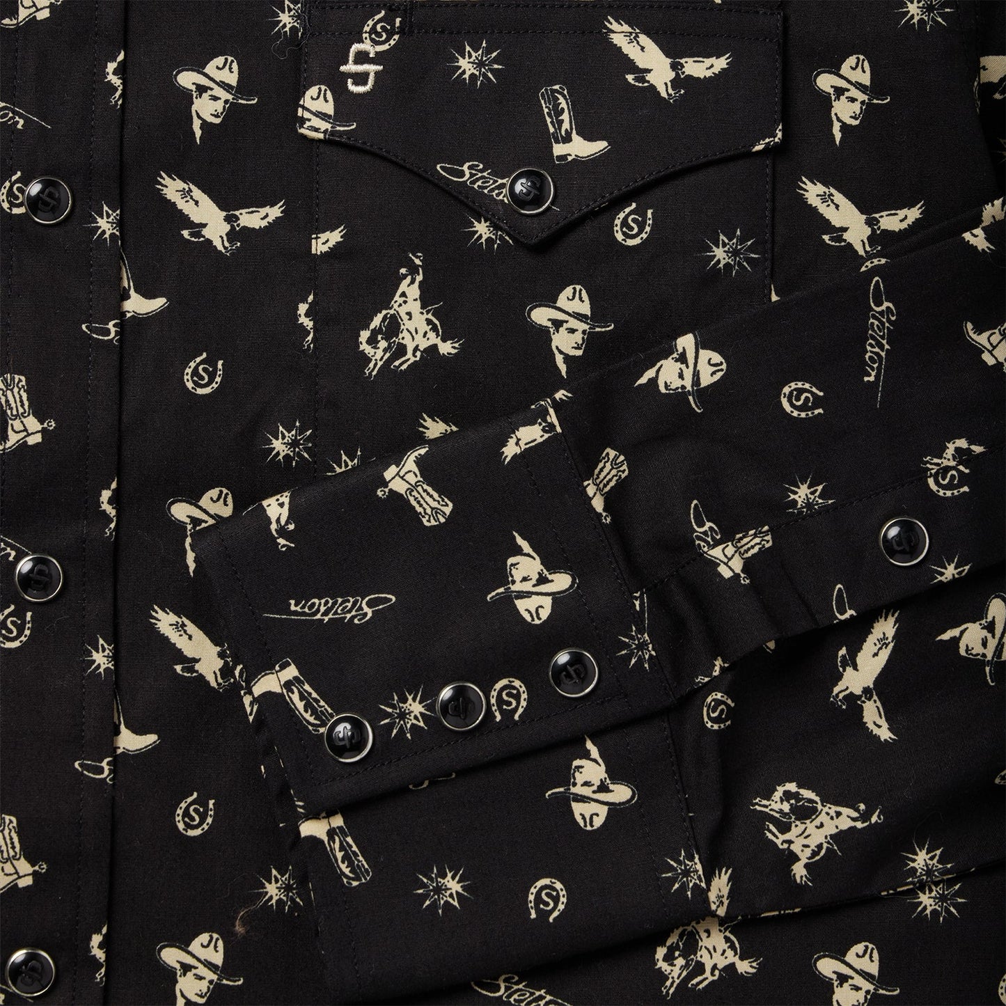 Conversation Print Western Shirt | Stetson Black