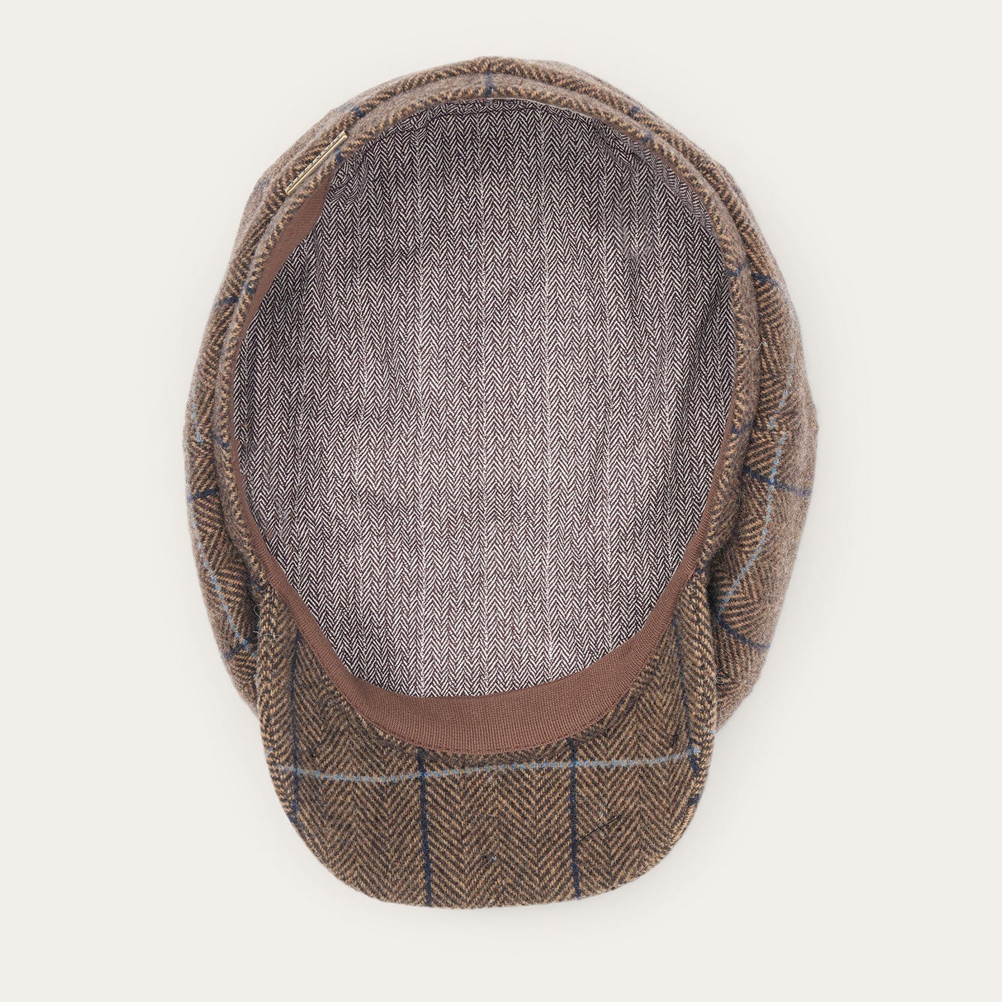 Wool Herringbone Hatteras Cap | Stetson Camel Herringbone