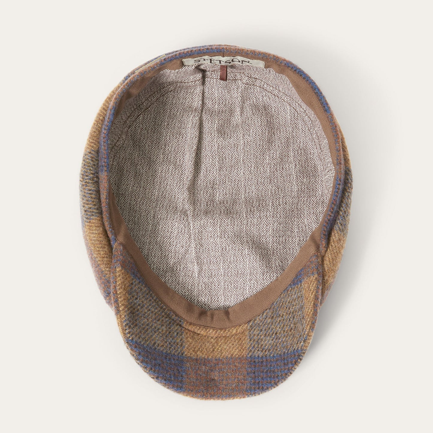 Wool Check Hatteras | Stetson Cognac/Sand/Blue