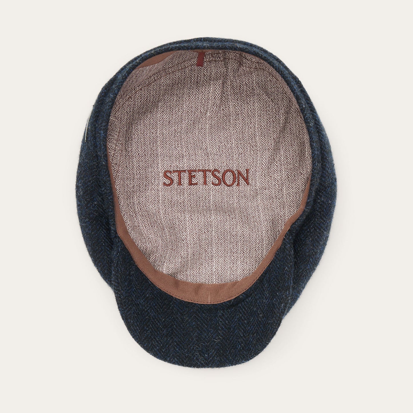Wool Herringbone Driver Cap | Stetson Dark Navy Herringbone