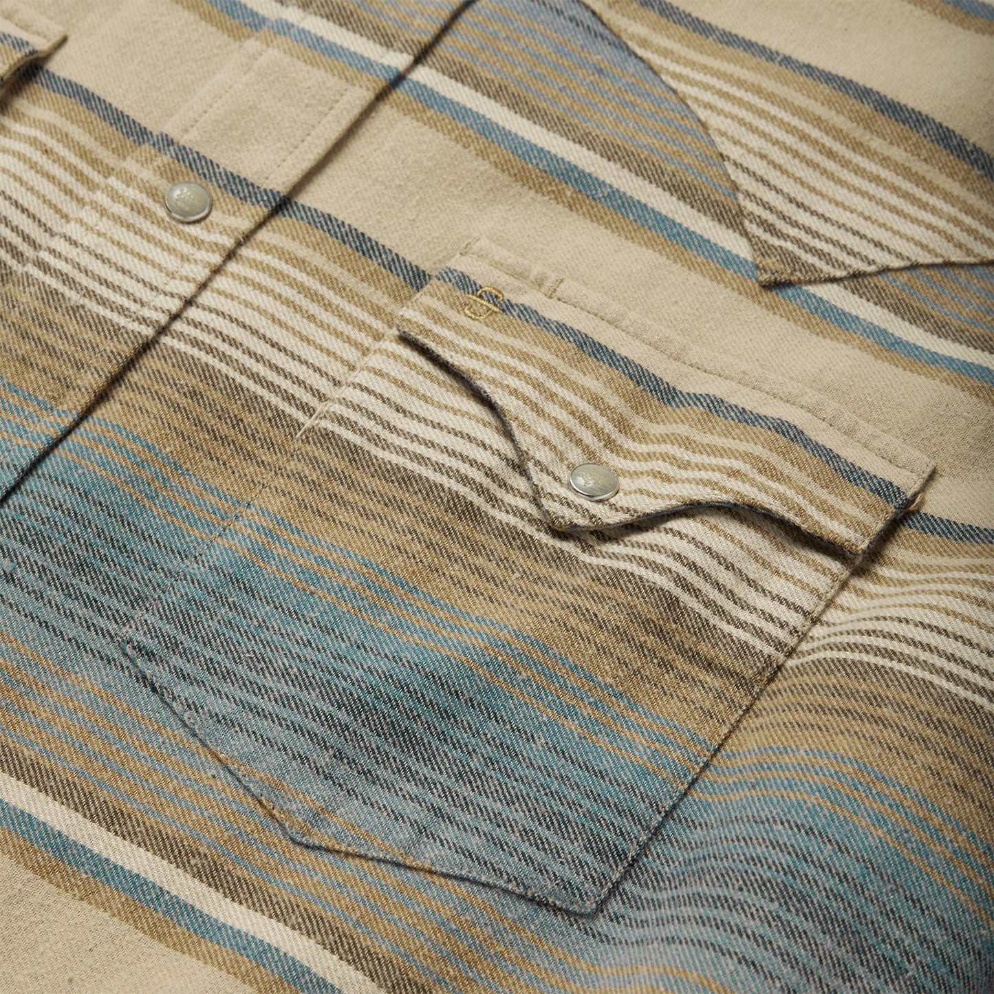 Blue Stripe Flannel Western Shirt | Stetson Blue