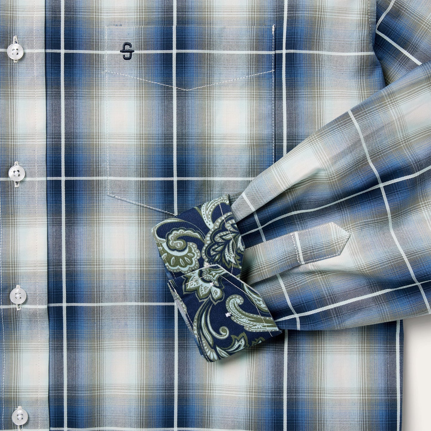 Crystal Plaid Button Down Shirt | Stetson Blue