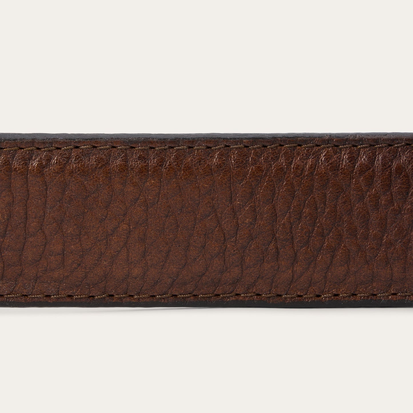 Bison Leather Tooled Tab Belt | Stetson Hazelnut Bison
