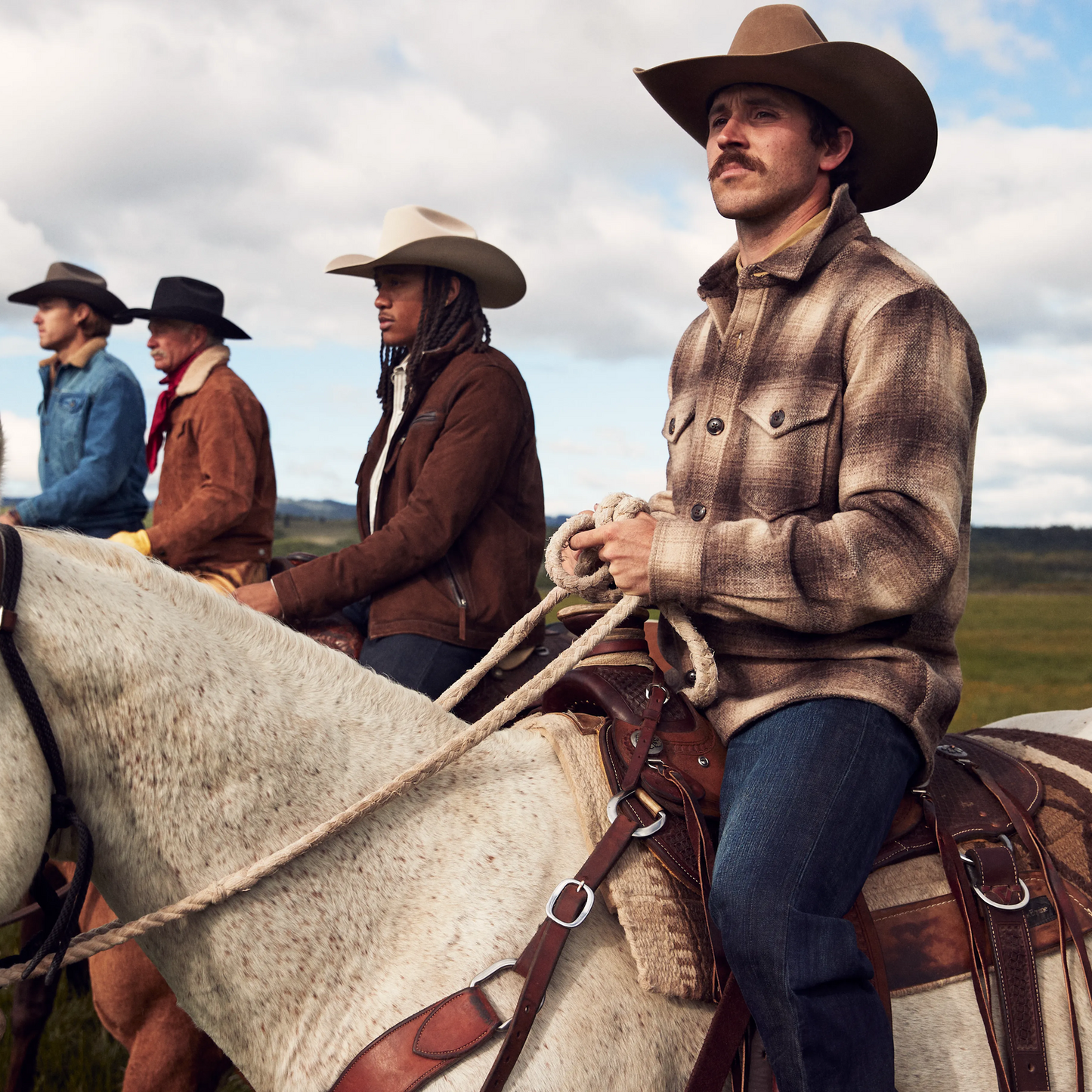 Wool Plaid Shirt Jacket | Stetson Brown
