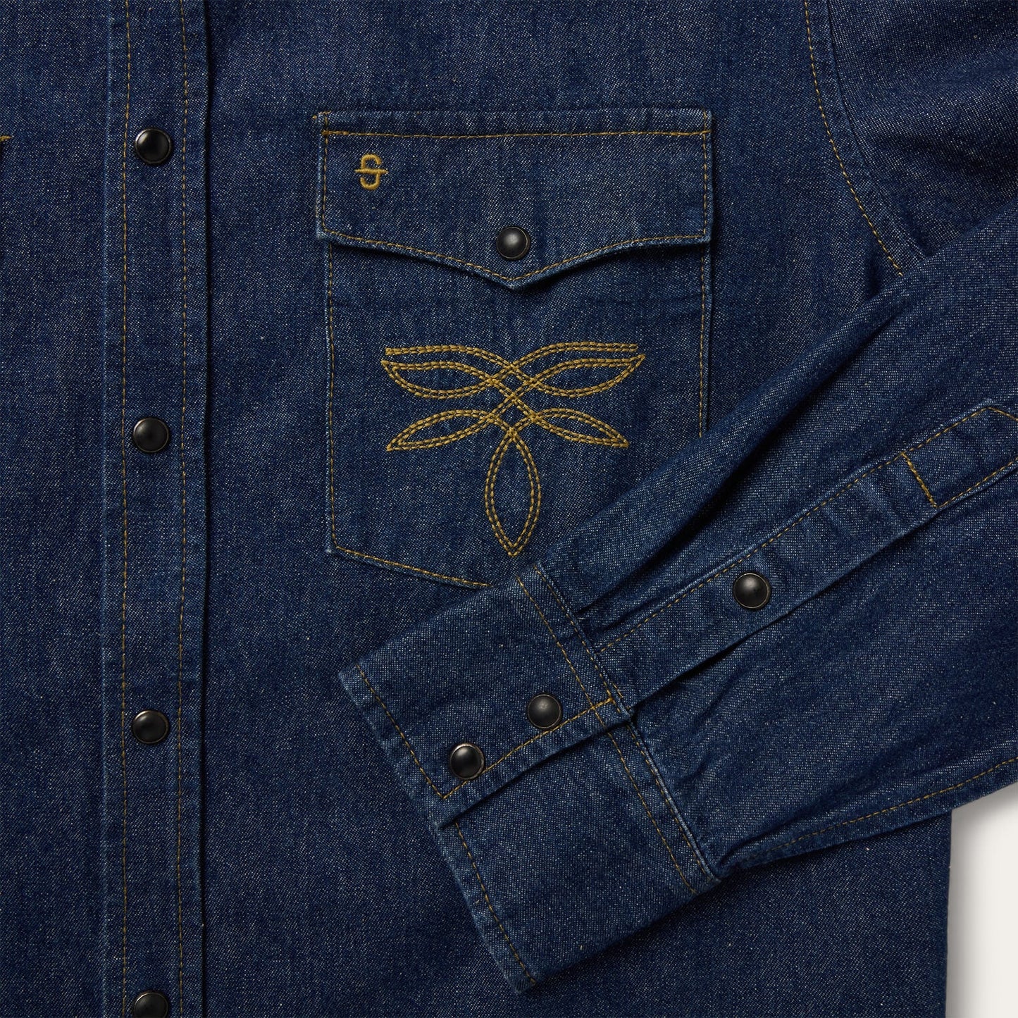 Boot Stitch Raw Denim Shirt | Stetson Blue