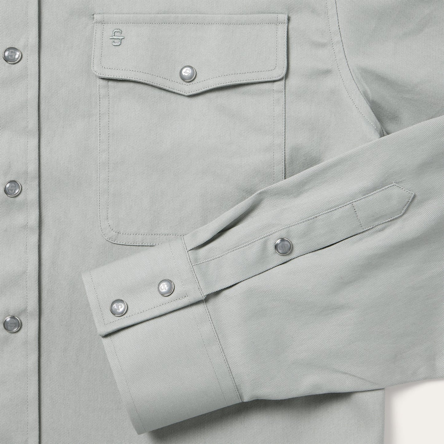 Brushed Twill Western Shirt | Stetson Slate Green