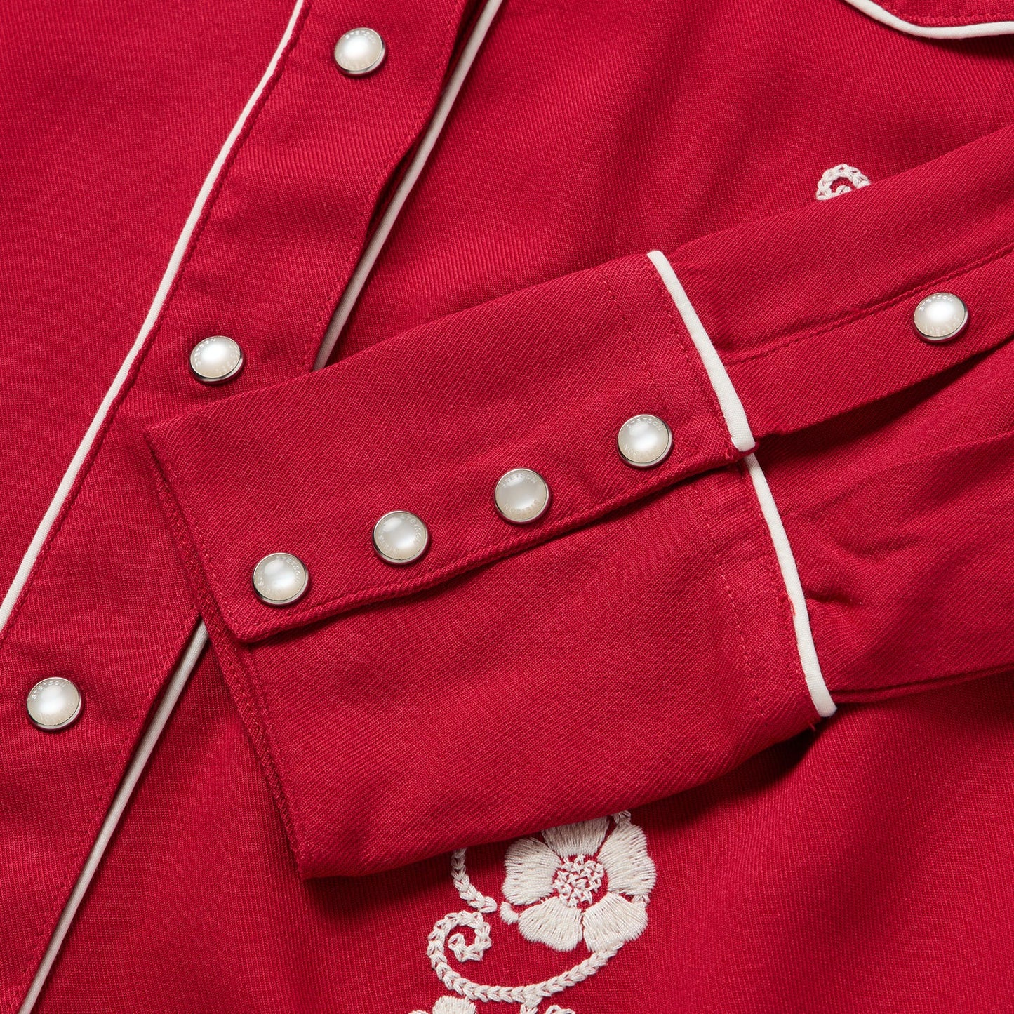 Embroidered Retro Western Shirt | Stetson Red