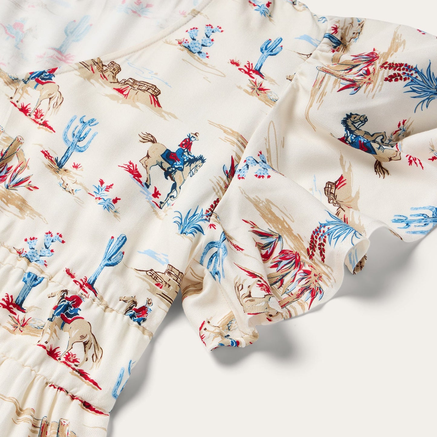 Desert Trails Print Prairie Dress | Stetson White