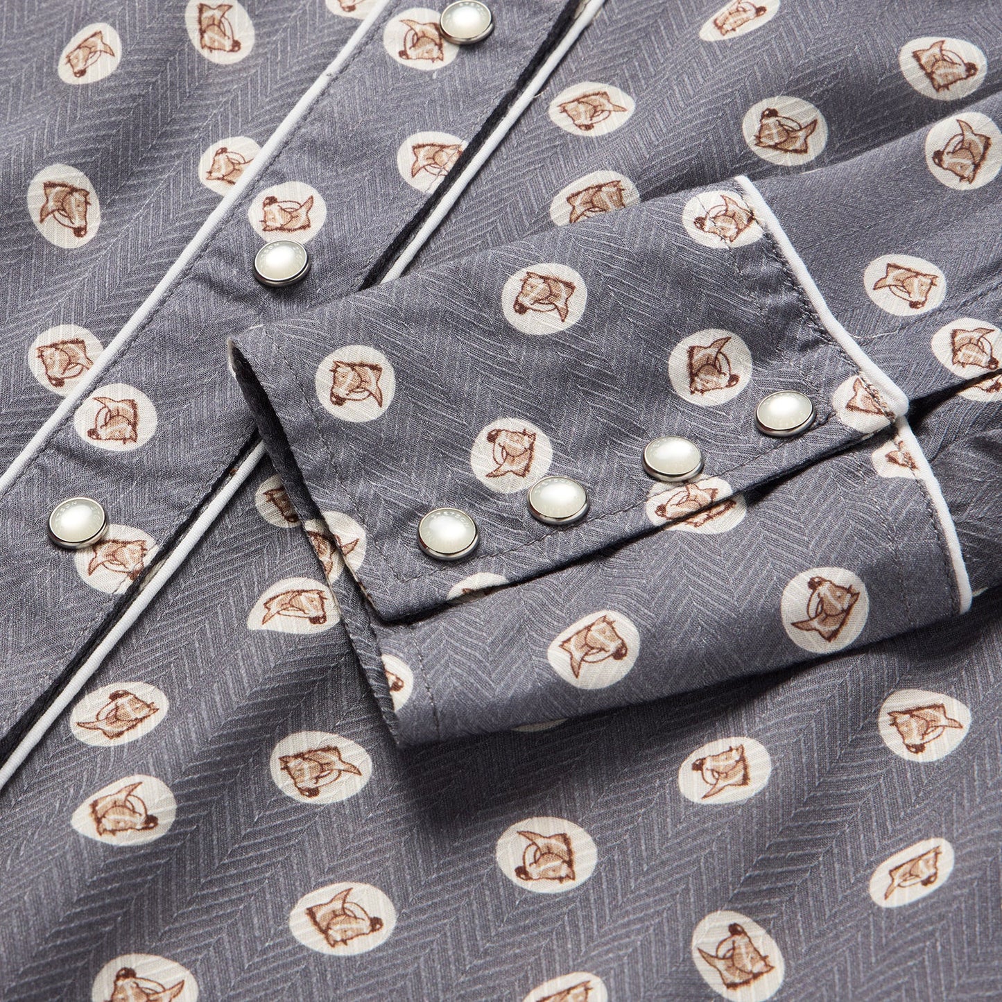 Horse Pennies Print Western Shirt | Stetson Grey