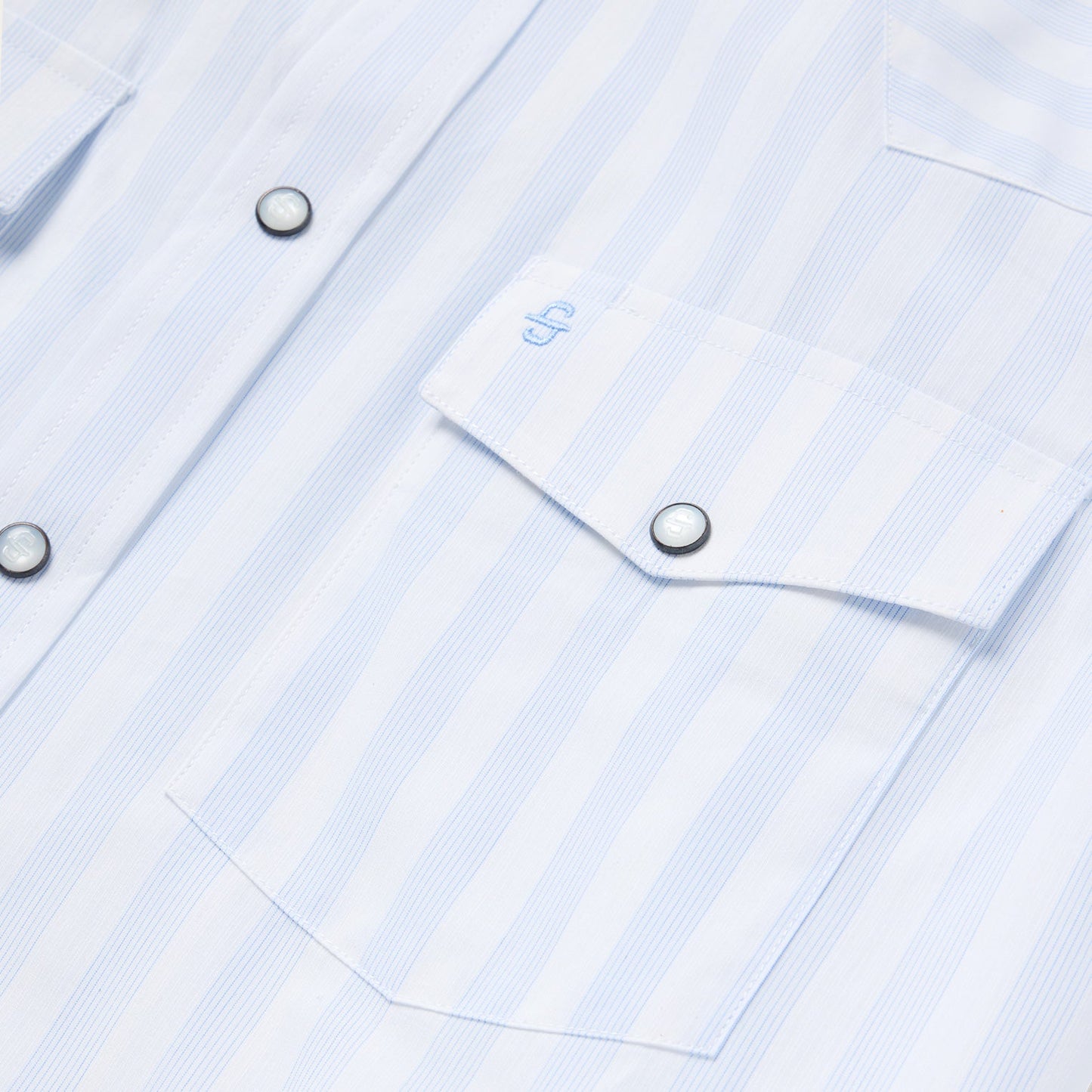 Stripe Oxford Western Shirt | Stetson White W/ Blue Stripe