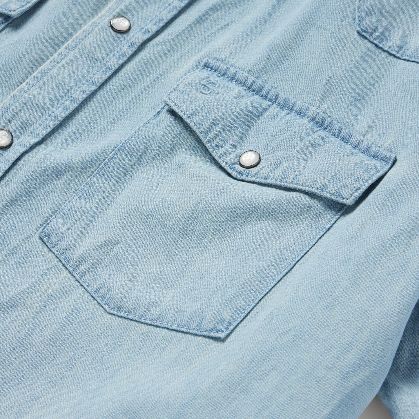Chambray Oxford Short Sleeve Western Shirt | Stetson Blue