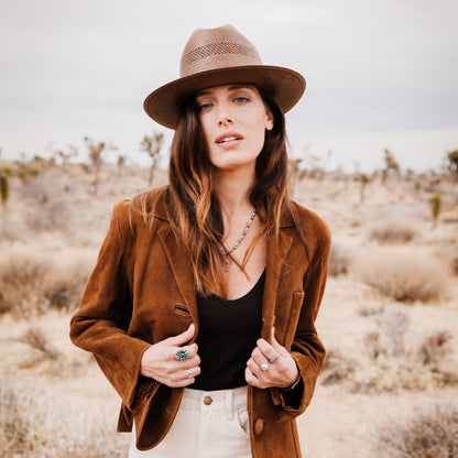 Open Road Vented Straw Cowboy Hat | Stetson Chocolate
