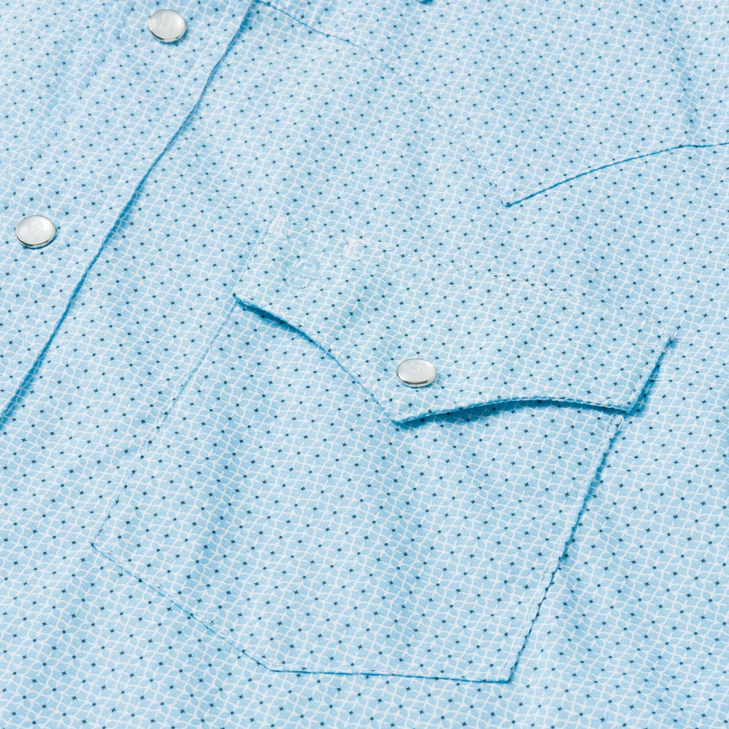 Blue Lattice Print Western Shirt | Stetson Blue