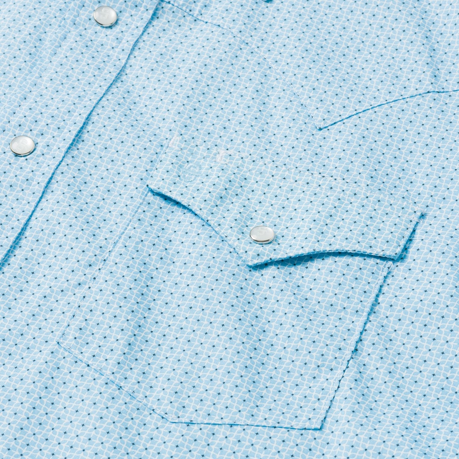 Blue Lattice Print Western Shirt | Stetson Blue