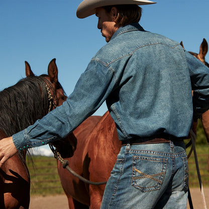 Turquoise Snap Western Denim Shirt | Stetson Blue