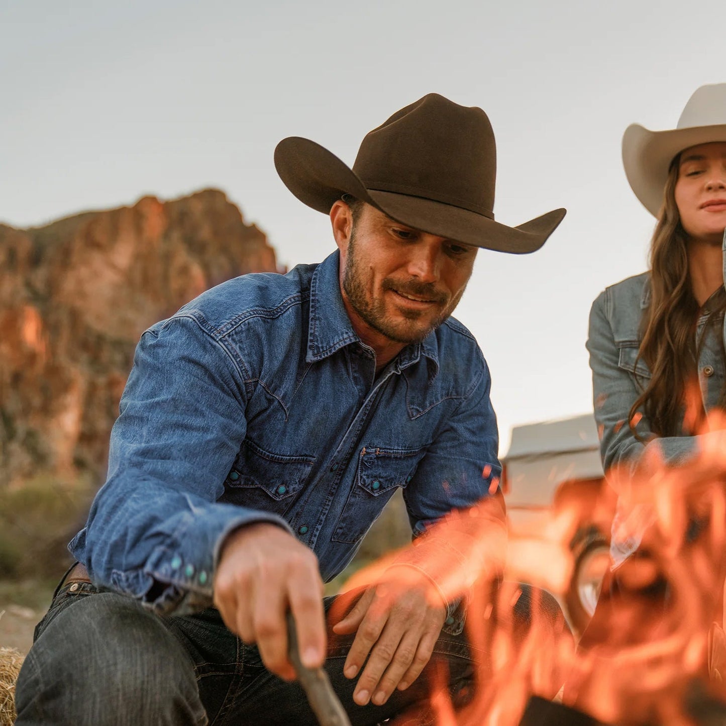 Turquoise Snap Western Denim Shirt | Stetson Blue