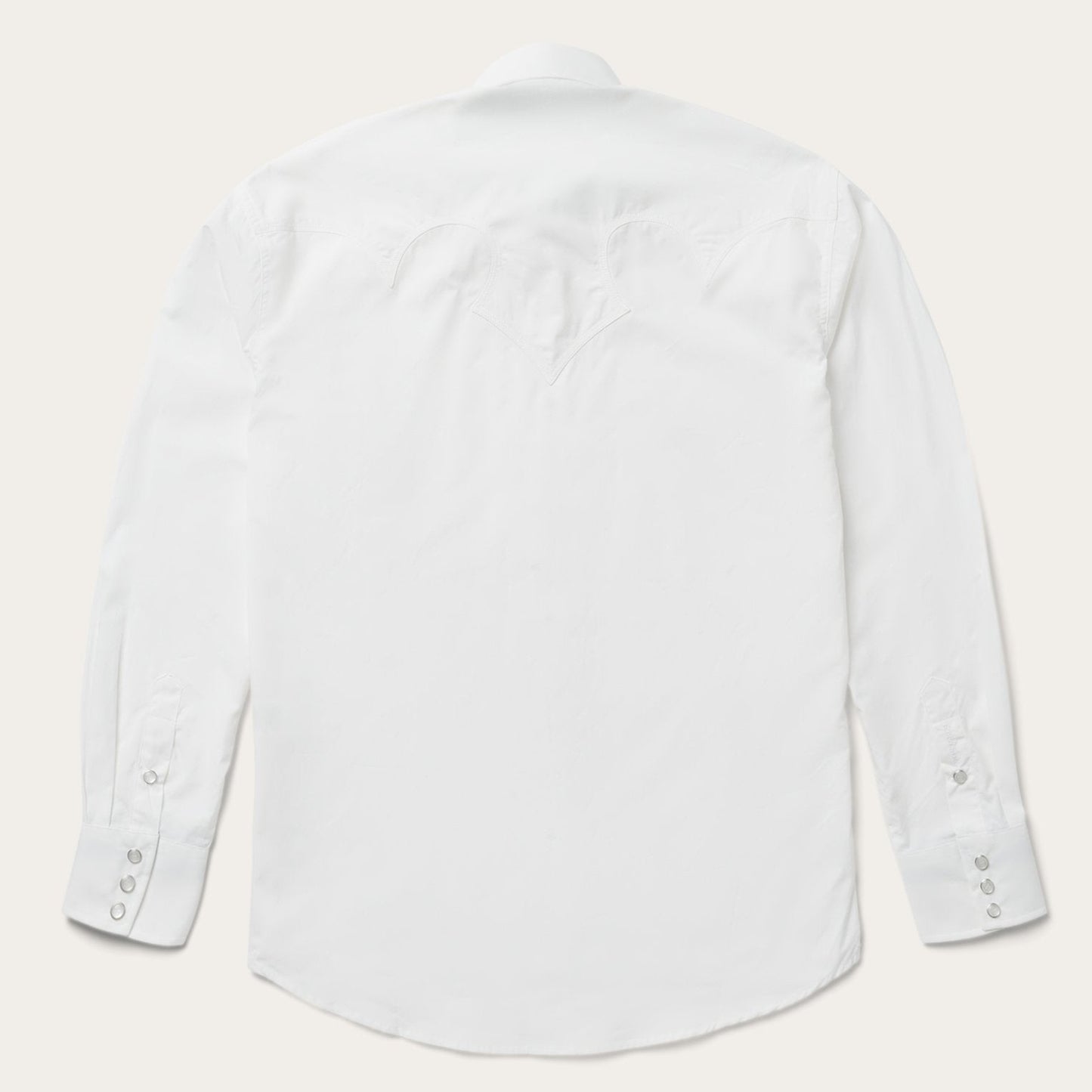 Classic Solid Snap Poplin Shirt In Optic White | Stetson White