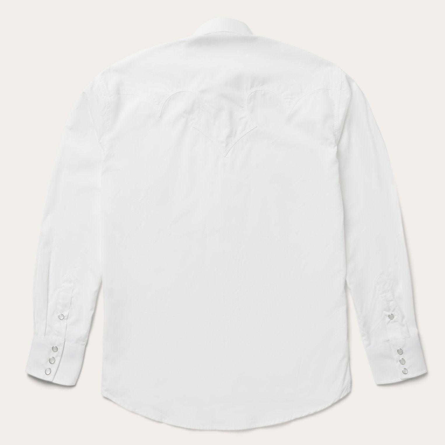 Classic Solid Snap Poplin Shirt In Optic White | Stetson White
