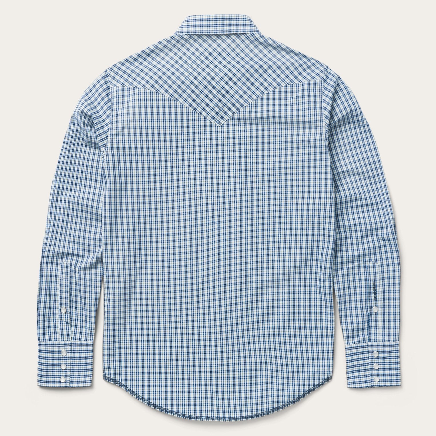 Modern Snap Front Shirt in Mini Check | Stetson Blue