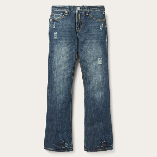 1014 Fit Destructed Dark Wash Jeans | Stetson Blue