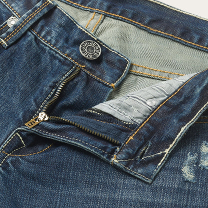 1014 Fit Destructed Dark Wash Jeans | Stetson Blue