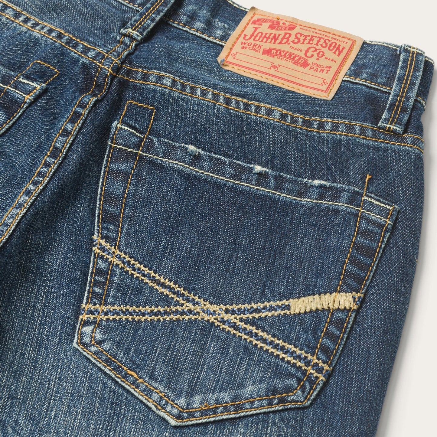 1014 Fit Destructed Dark Wash Jeans | Stetson Blue