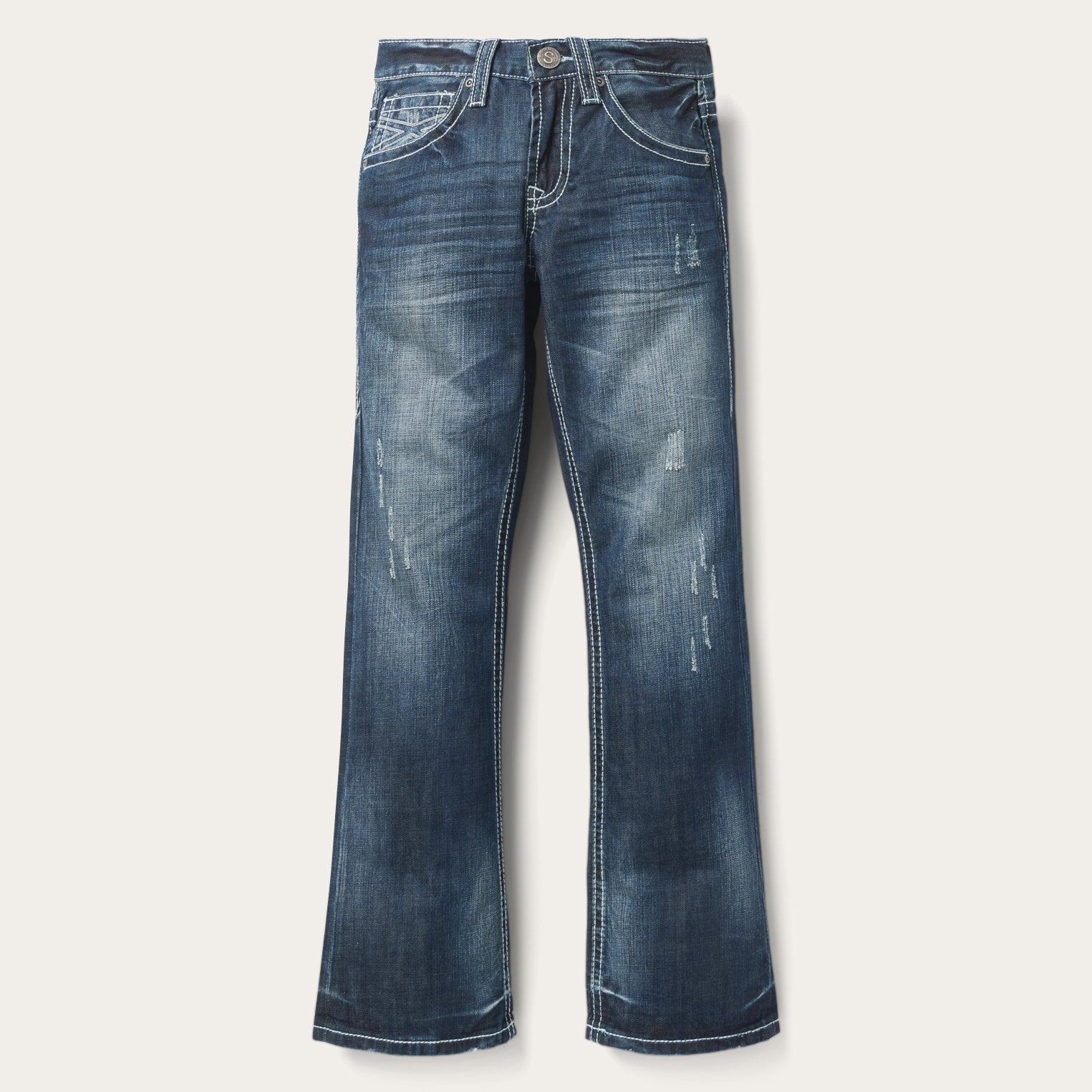 1014 Fit Destructed Medium Wash Jeans | Stetson Blue