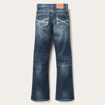 1014 Fit Destructed Medium Wash Jeans | Stetson Blue