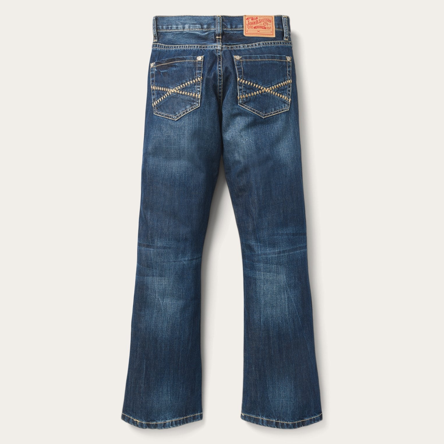 1014 Fit Semi-Destructed Wash Jeans | Stetson Blue