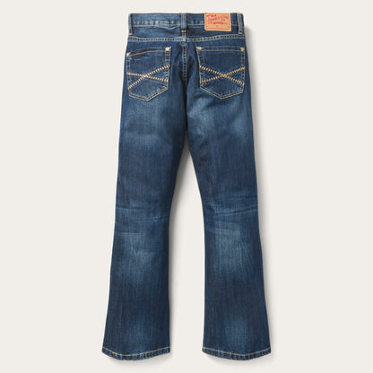 1014 Fit Semi-Destructed Wash Jeans | Stetson Blue