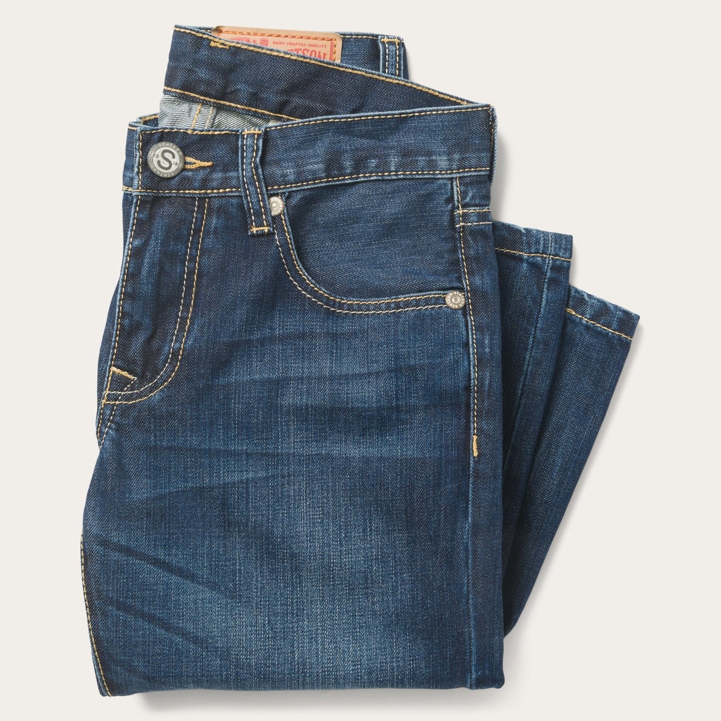 1014 Fit Semi-Destructed Wash Jeans | Stetson Blue
