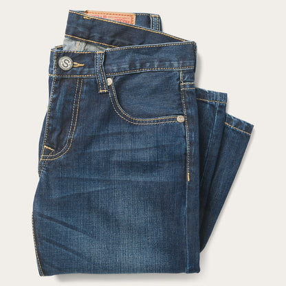 1014 Fit Semi-Destructed Wash Jeans | Stetson Blue